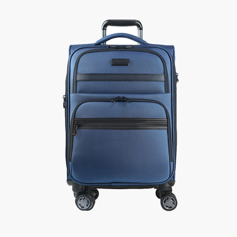 KROSER Softside Expandable Carry On Luggage with Spinner Wheels,Haze Blue