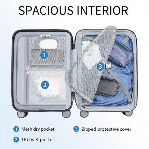 KROSER Hardside Expandable Carry On Luggage,Yellow