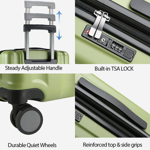 KROSER 20" Hardside Expandable Carry On Luggage, Black