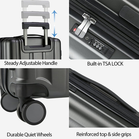 KROSER 20" Hardside Expandable Carry On Luggage, Black