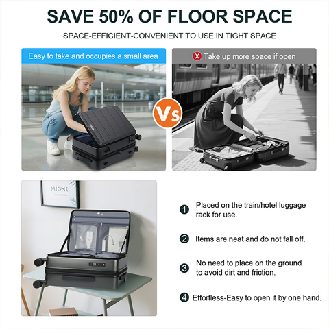 KROSER Carry On Luggage with Spinner Wheels & Built-in TSA Lock, Expandable Top Loading Hard Shell Suitcase Large Capacity Durable Rolling Luggage with USB Port, Carry-On 20-Inch, Steel Grey