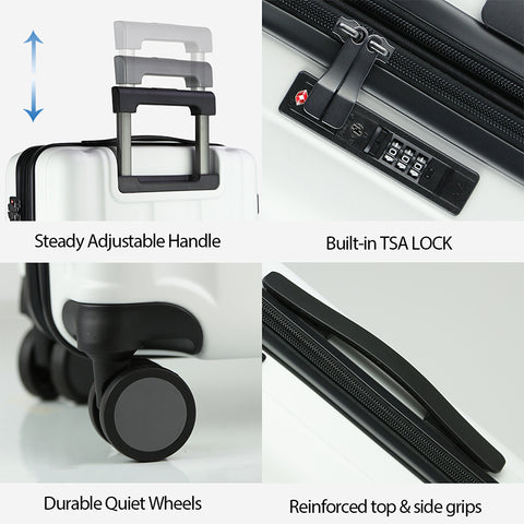 KROSER 20" Hardside Expandable Carry On Luggage, Black