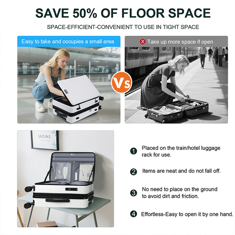 KROSER Carry On Luggage with Spinner Wheels & Built-in TSA Lock, Expandable Top Loading Hard Shell Suitcase Large Capacity Durable Rolling Luggage with USB Port, Carry-On 20-Inch, White