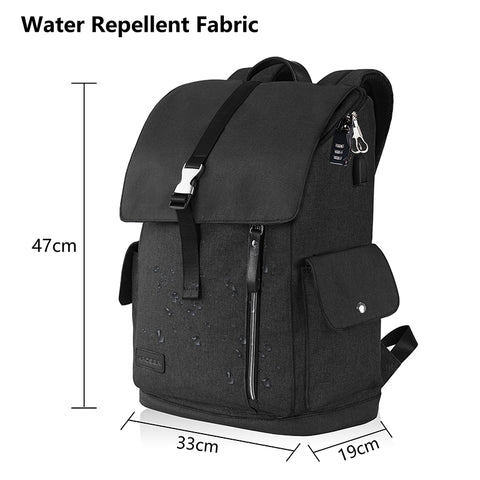 KROSER Backpack Tavel Laptop bag with USB Charging Port. Black+Grey