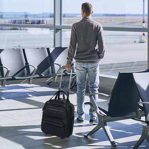 KROSER Carry On Underseat Multi-functional, 16-inch Lightweight Overnight Suitcase