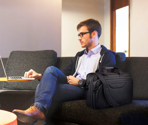 KROSER™ 17.3 Inch Laptop Bag Briefcase,Black