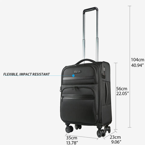 KROSER Softside Expandable Carry On Luggage with Spinner Wheels