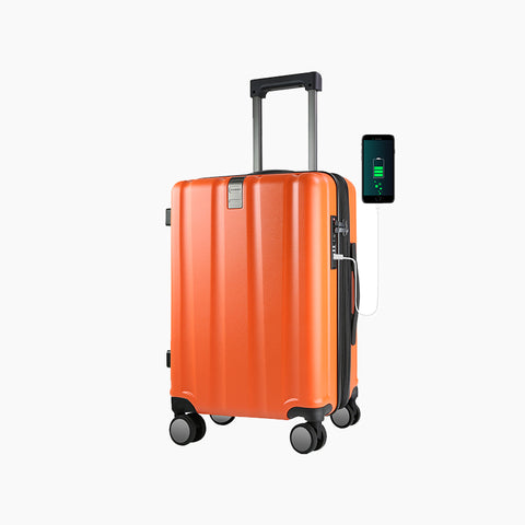 KROSER 20" Hardside Expandable Carry On Luggage, Orange