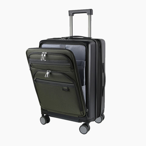 KROSER Hardside Expandable Carry On Luggage 22x14x9 Airline Approved With Front Business Pockets, 20 Inch Suitcases with Wheels, Carry on Suitcase with TSA Lock & USB Port, Multicolour