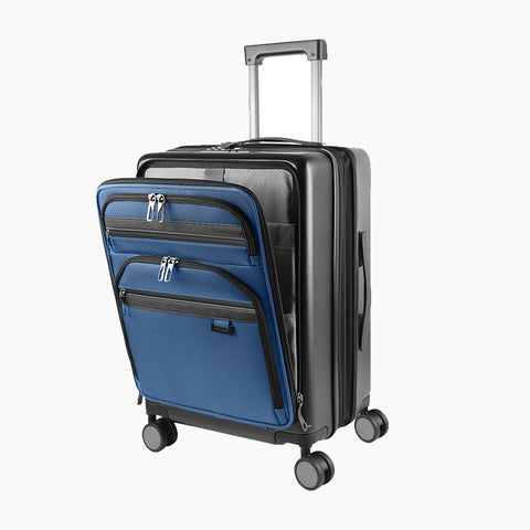 KROSER Hardside Expandable Carry On Luggage 22x14x9 Airline Approved With Front Business Pockets, 20 Inch Suitcases with Wheels, Carry on Suitcase with TSA Lock & USB Port, Multicolour