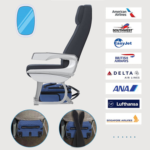 KROSER Carry On Underseat Multi-functional, 16-inch Lightweight Overnight Suitcase-Haze Blue