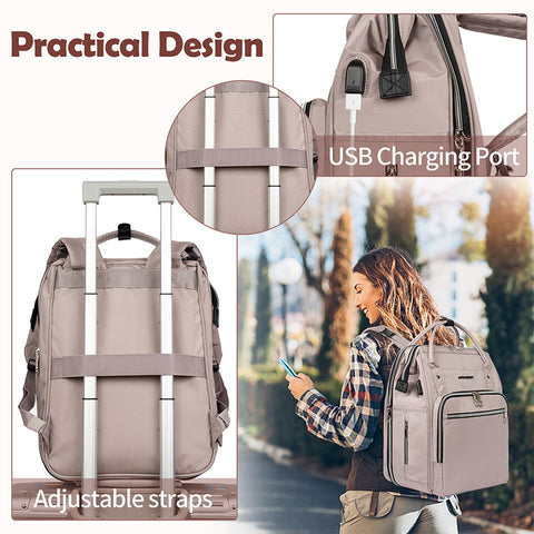 KROSER DIAPER BAG BACKPACK WITH CURTAIN, CHANGING PAD, CONVENIENT FOR MOM