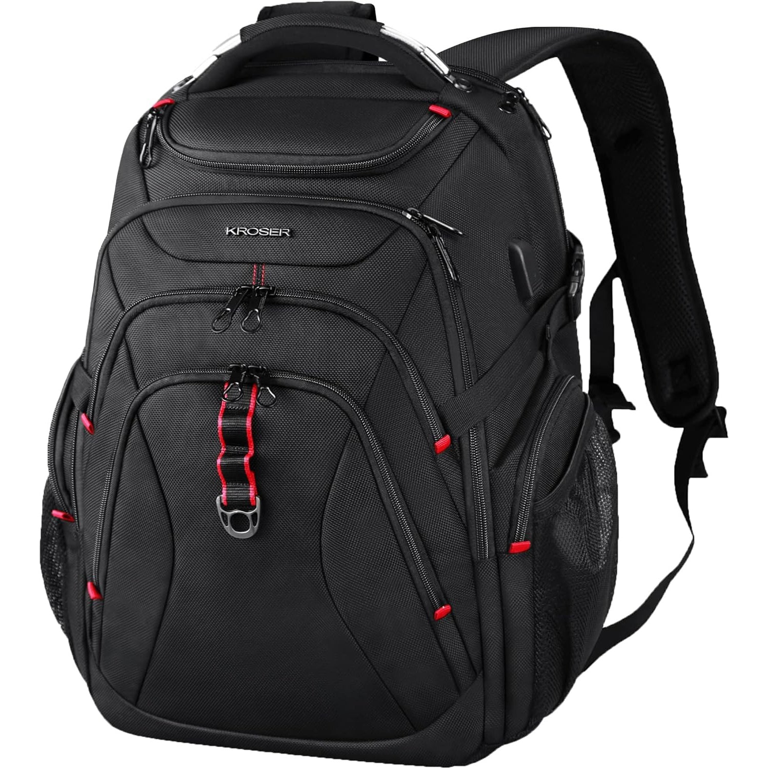 KROSER Travel Laptop Backpack 17.3 Inch XL Heavy Duty Computer Backpack with Hard Shell Saferoom RFID Pockets Water-Repellent Business College Daypa