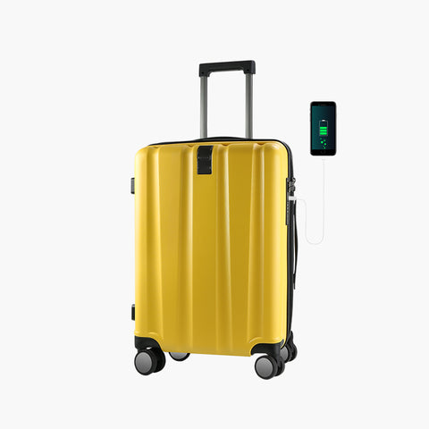 KROSER 20" Hardside Expandable Carry On Luggage, YELLOW