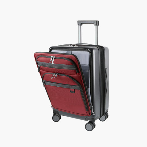 KROSER Hardside Expandable Carry On Luggage 22x14x9 Airline Approved With Front Business Pockets, 20 Inch Suitcases with Wheels, Carry on Suitcase with TSA Lock & USB Port, Multicolour