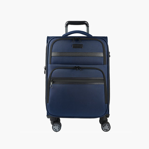 KROSER Softside Expandable Carry On Luggage with Spinner Wheels,Navy