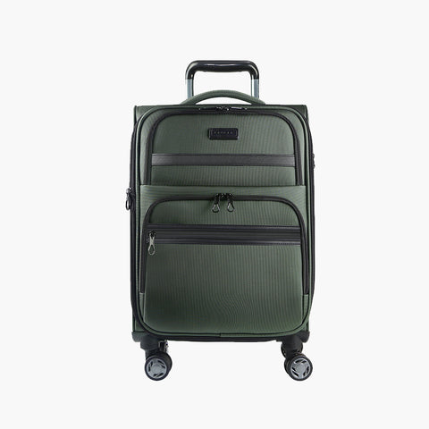 KROSER Softside Expandable Carry On Luggage with Spinner Wheels,Army Green