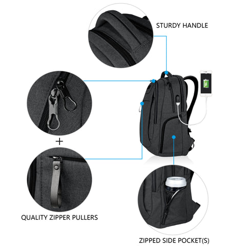 KROSER™ 17.3 Inch Tavel Laptop Backpack,Business Anti-Theft Backpack.