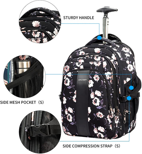 KROSER™ 17 Inch Stylish Roller Bag for Travel