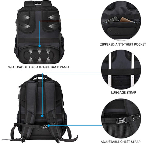 KROSER™ TSA Friendly Travel Laptop Backpack 17.3 inch XL Computer