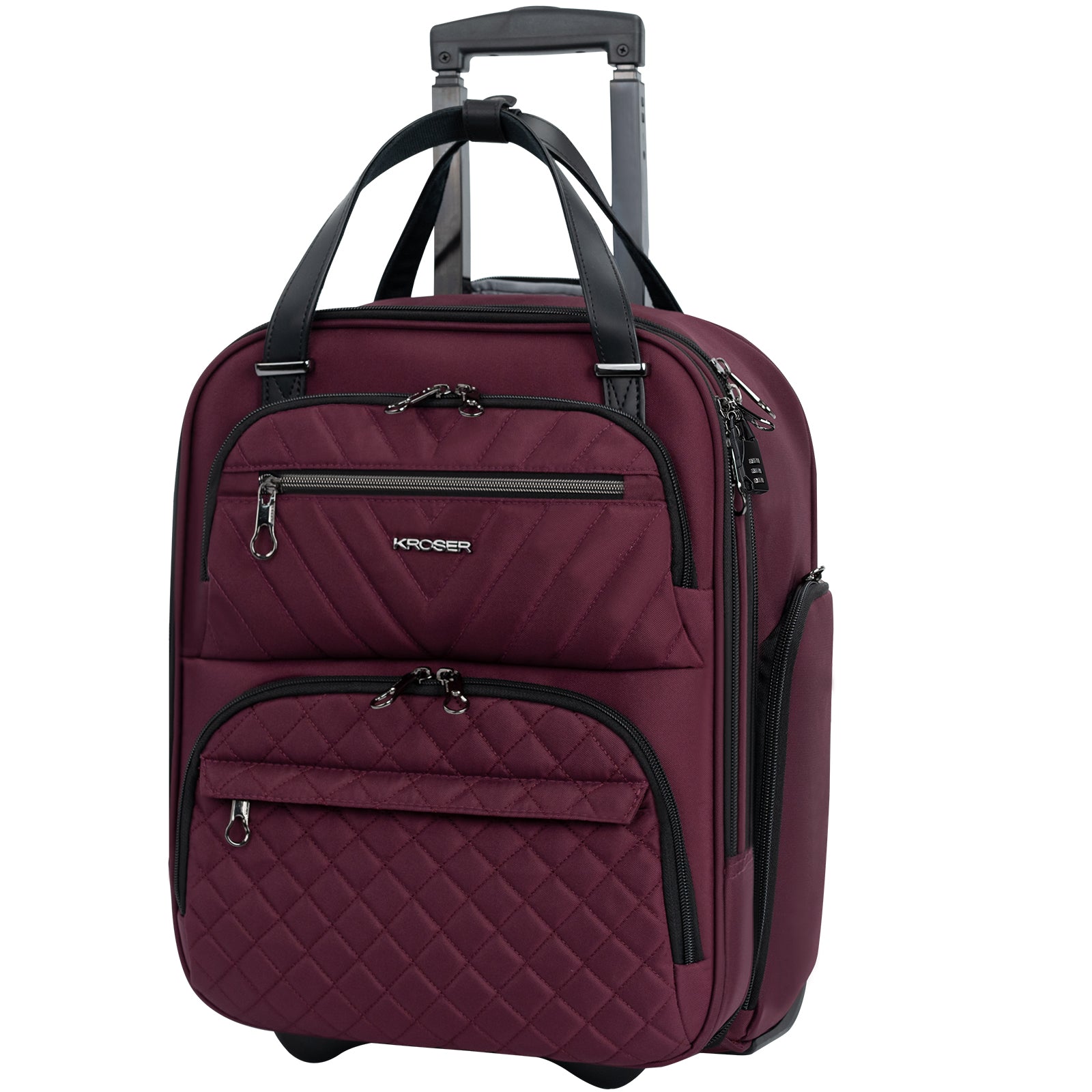 KROSER 16" Underseat Carry-On Suitcase with Laptop Compartment