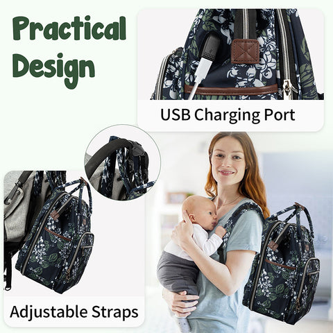 KROSER DIAPER BAG BACKPACK WITH CURTAIN, CHANGING PAD, CONVENIENT FOR MOM