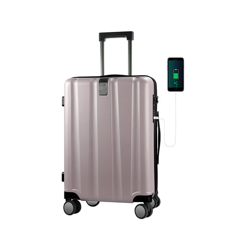 KROSER 20" Hardside Expandable Carry On Luggage,Matte Purple/Pink