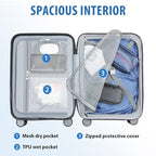 KROSER 20" Hardside Expandable Carry-On Luggage with TSA Lock