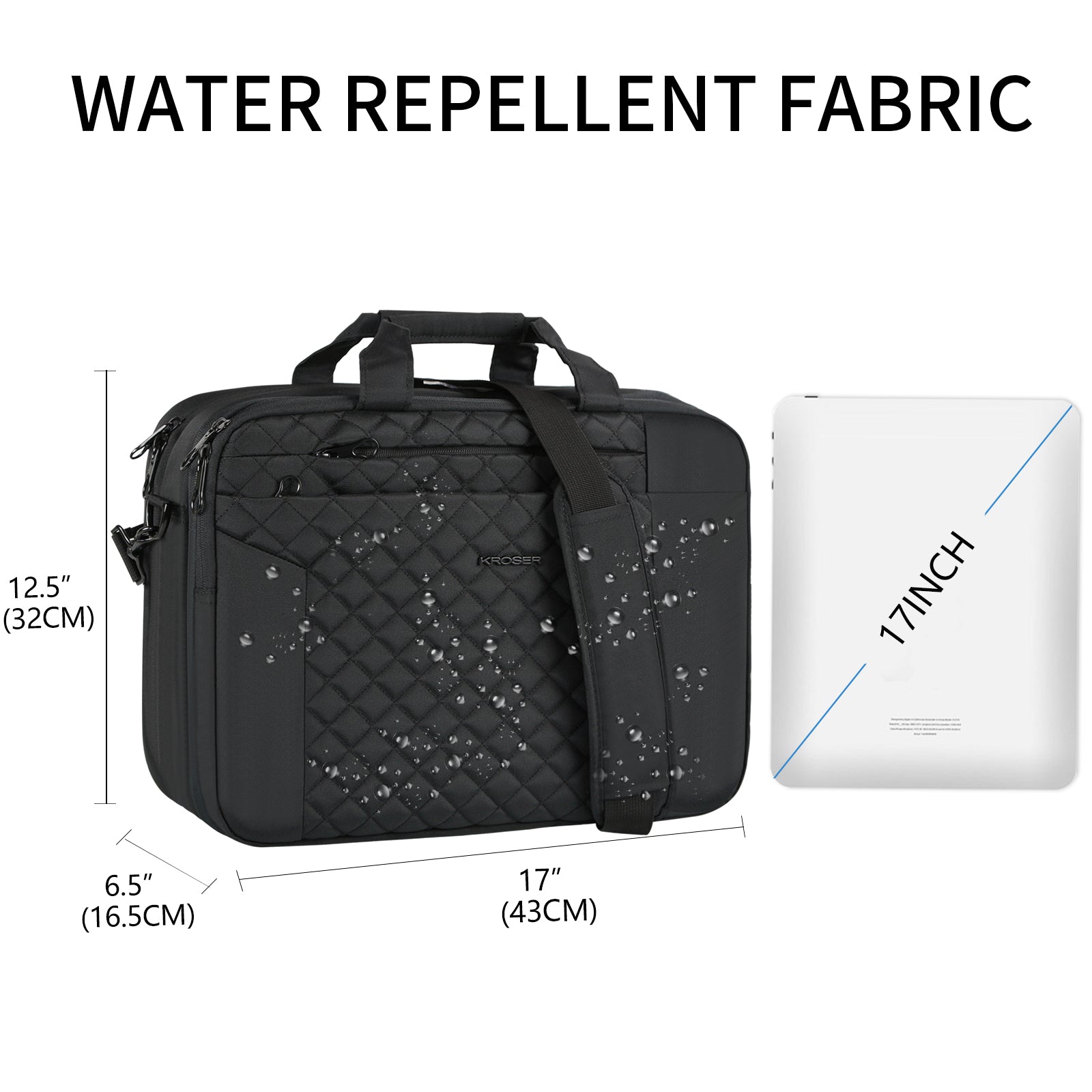 KROSER 17" TSA-Friendly Laptop Briefcase