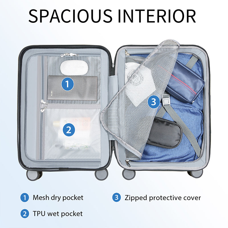 KROSER 20" Hardside Expandable Carry-On Luggage with TSA Lock
