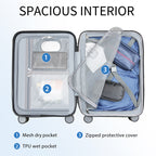 KROSER 20" Hardside Expandable Carry-On Luggage with TSA Lock