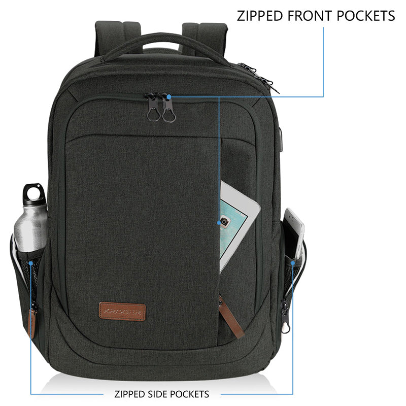 KROSER 17.3" Large Laptop Backpack with USB Charging Port