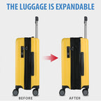 KROSER 20" Hardside Expandable Carry-On Luggage with USB & TSA Lock