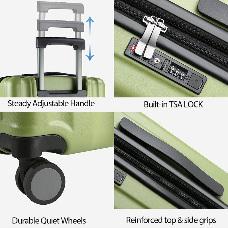KROSER 20" Hardside Expandable Carry-On Luggage with USB & TSA Lock
