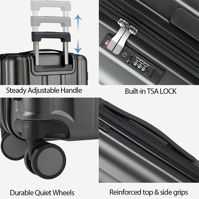 KROSER 20" Hardside Expandable Carry-On Luggage with USB & TSA Lock