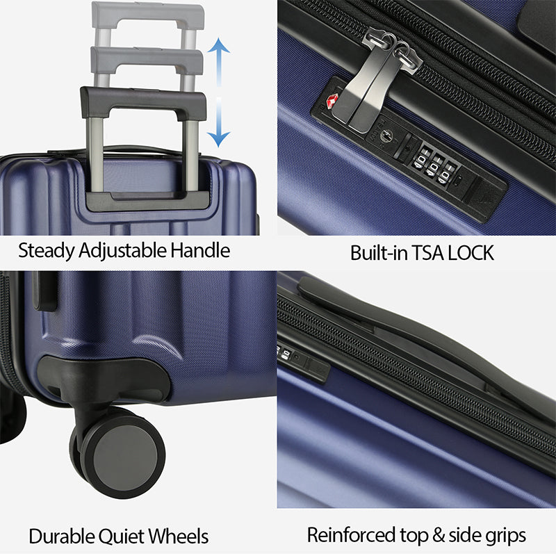 KROSER 20" Hardside Expandable Carry-On Luggage with USB & TSA Lock