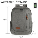 KROSER 17.3" Large Laptop Backpack with USB Charging Port