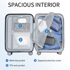 KROSER 20" Hardside Expandable Carry-On Luggage with USB & TSA Lock