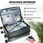 KROSER 20" Top-Loading Carry-On Luggage with USB & TSA Lock