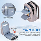 KROSER 17" Quilted Laptop Backpack with USB & RFID