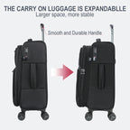 KROSER 20" Softside Expandable Carry-On Luggage with USB & TSA Lock