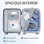 KROSER 20" Hardside Expandable Carry-On Luggage with USB & TSA Lock