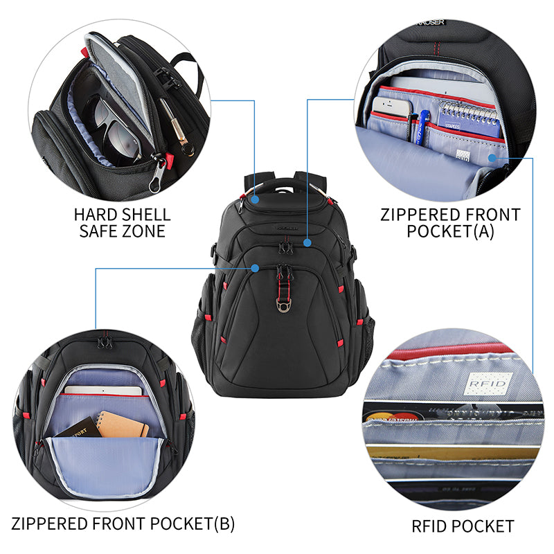 KROSER 17.3" XL Travel Laptop Backpack with Hard Shell & RFID