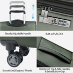 KROSER 20" Softside Expandable Carry-On Luggage with USB & TSA Lock