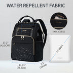 KROSER 17" Quilted Laptop Backpack with USB Port