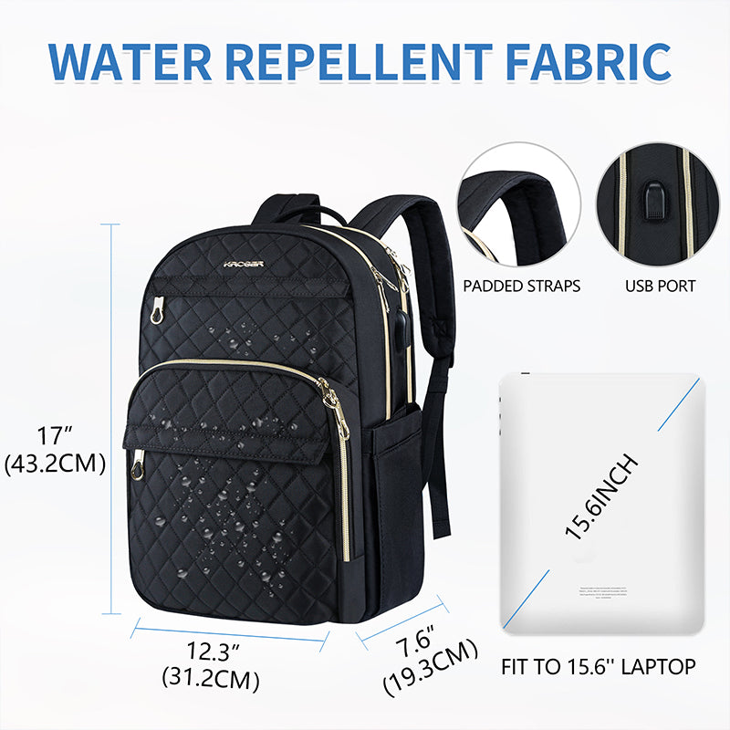 KROSER 15.6" Laptop Backpack with USB Port
