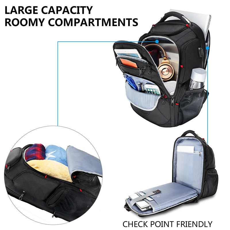 KROSER 17.3" TSA Travel Laptop Backpack with USB & RFID