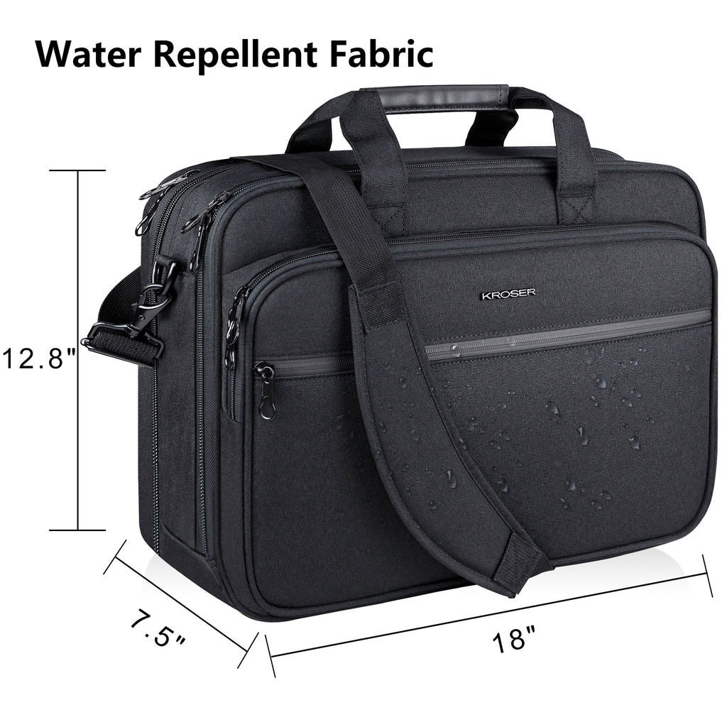 KROSER 17.3" Expandable Laptop Briefcase with RFID