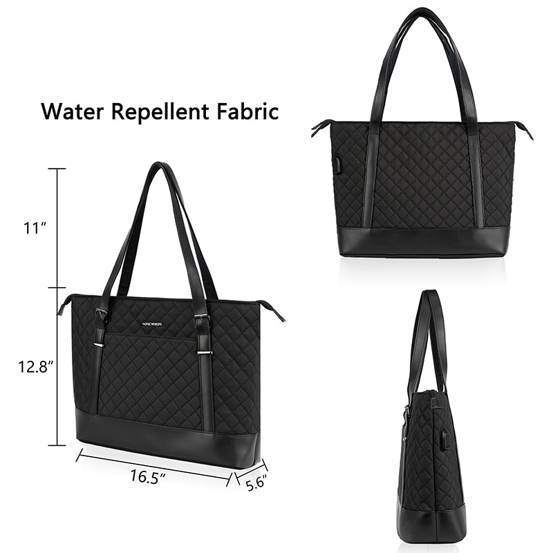 KROSER™ 15.6 Inch Laptop Tote Bag Lady bag-Quilted