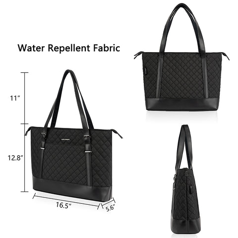 KROSER™ 15.6 Inch Laptop Tote Bag Lady bag-Quilted
